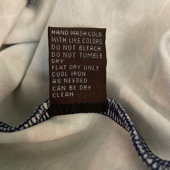 J. McLaughlin Devon Dress Blue White Brown Size XS - Picture 7 of 10